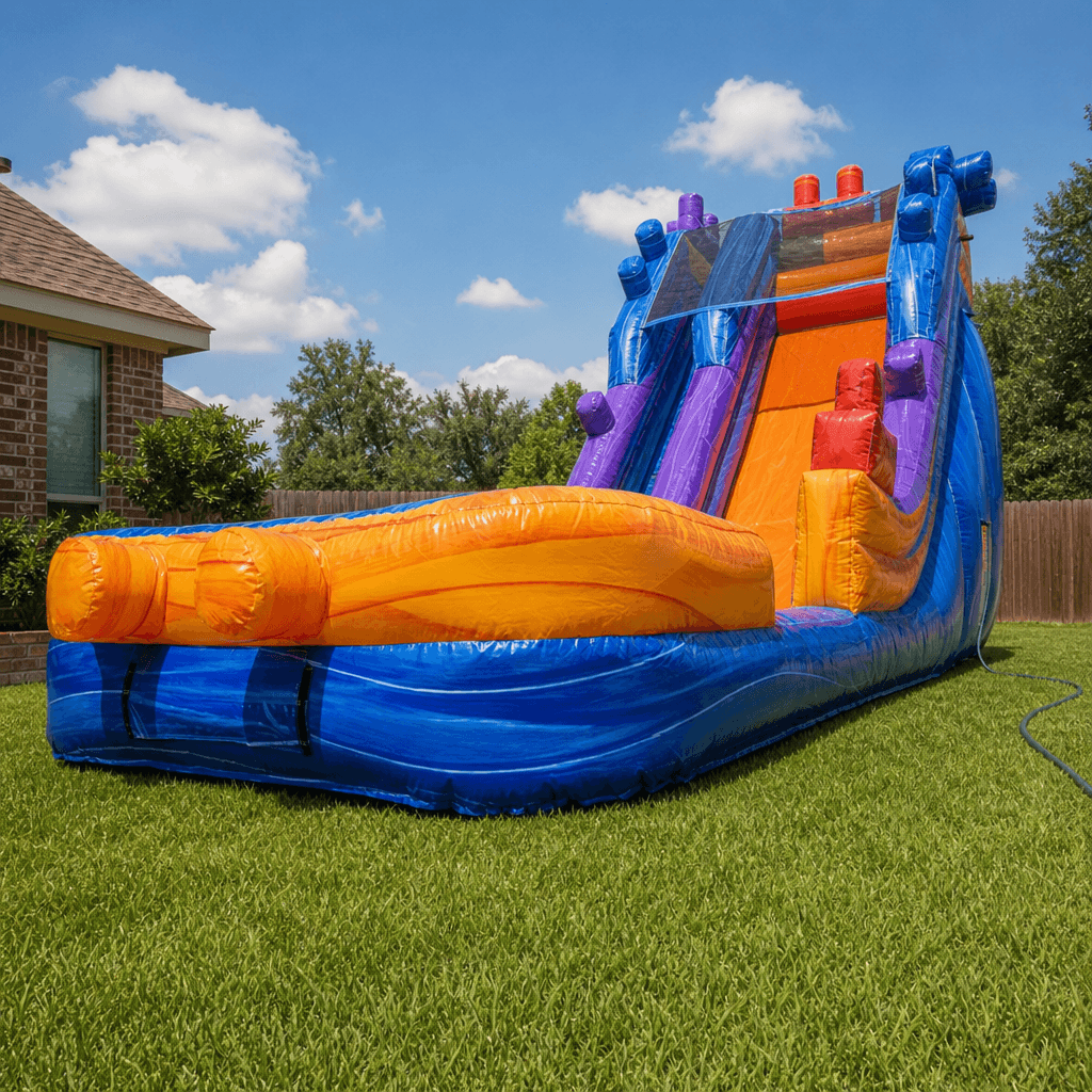 Building Block Slide 20′ in a suburban Texas backyard