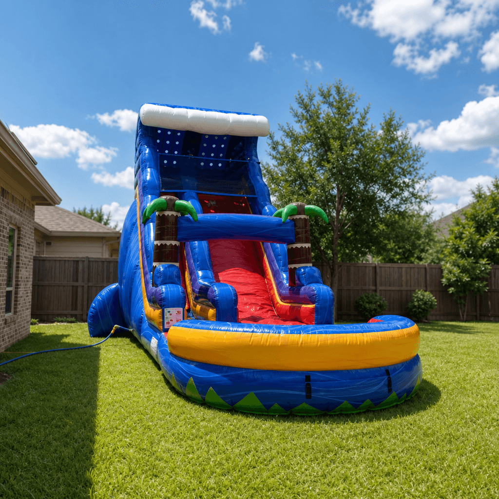 Tidal Wave Slide - XL in a suburban Texas backyard